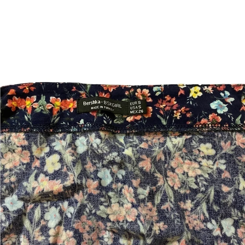 Bershka Floral Print Mini Skirt Size Small
